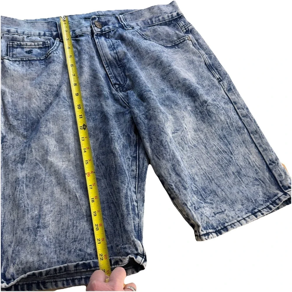 Rocawear Men's Denim Shorts W36 Acid‎ Wash Y2K Baggy Long Hip Hop